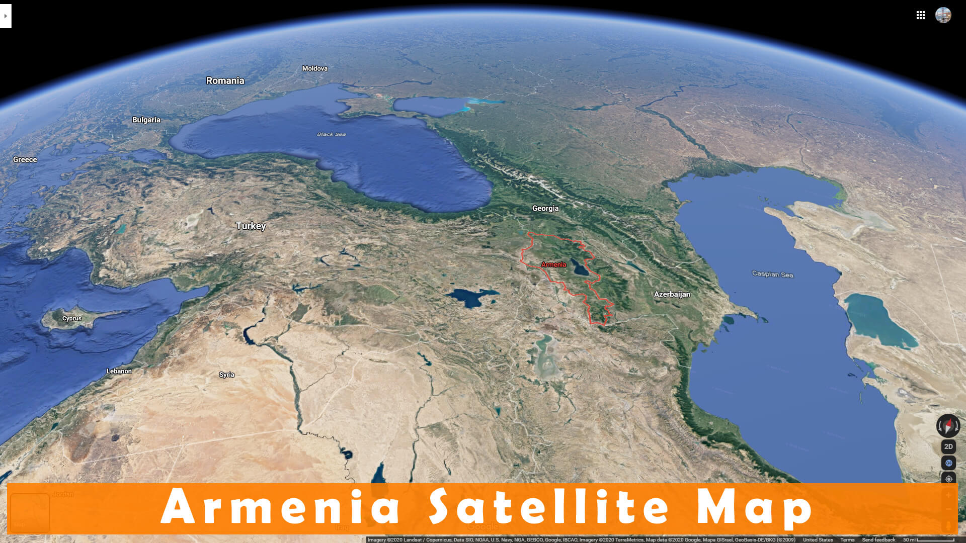 Ermenistan Uydu Haritasi
